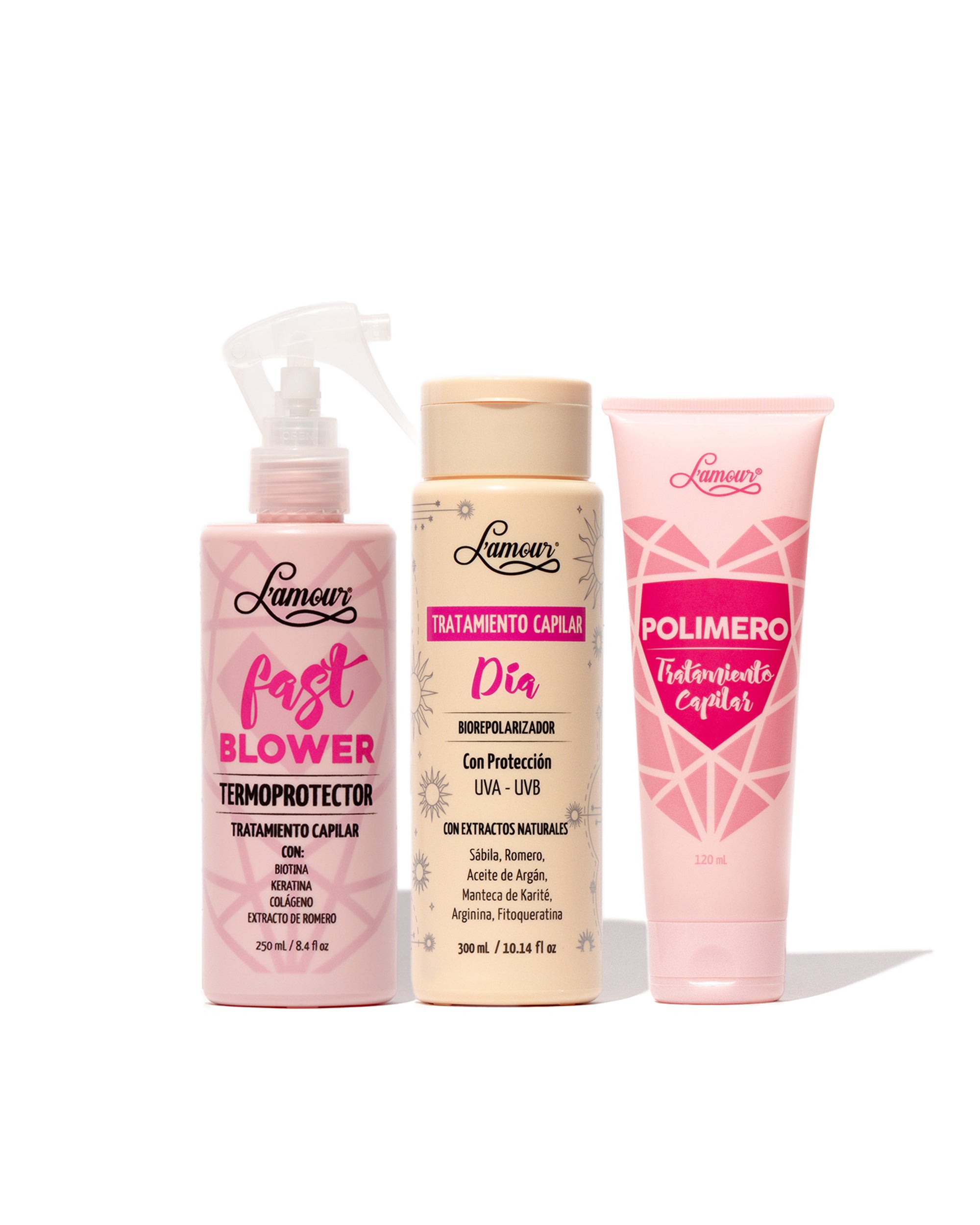Kit Playa L’amour que hidrata y protege el cabello contra el sol y la sal marina.